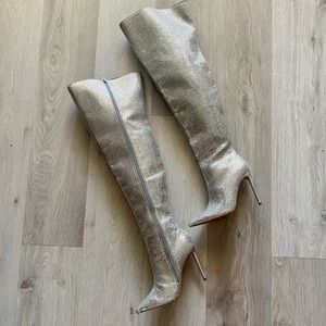 Skyscraper Steve Madden Crystal thigh high boot